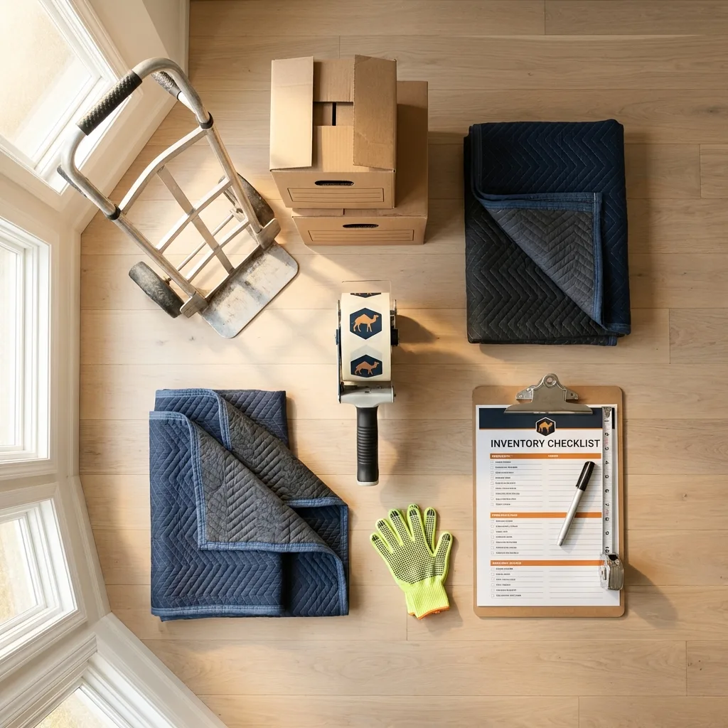 Professional moving supplies and packing materials layout for Snoqualmie residential relocations